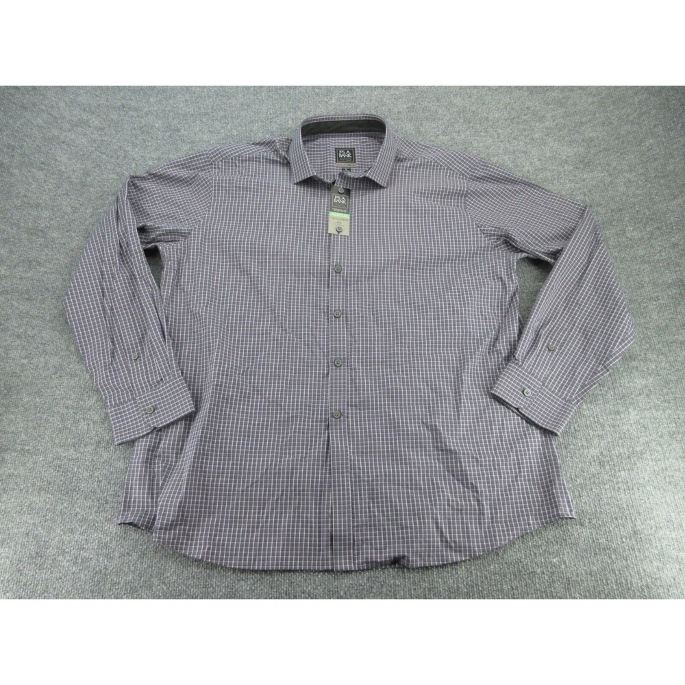Jos. A. Bank Mens Button Down NWT Tailored Fit Purple Grey Travel Tech XL